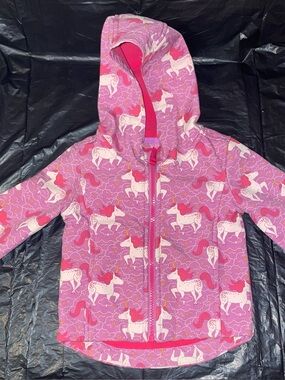 Cat & Jack Bright Pink Fleece Jacket with Unicorn Print